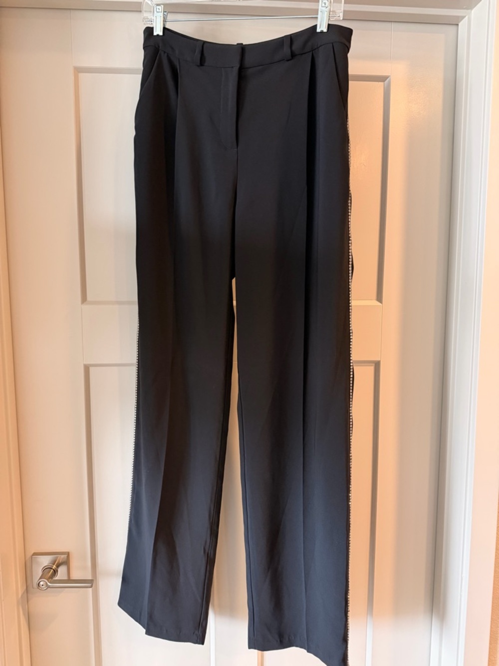 Amanda Uprichard Black Saddler Pants with Side Trim